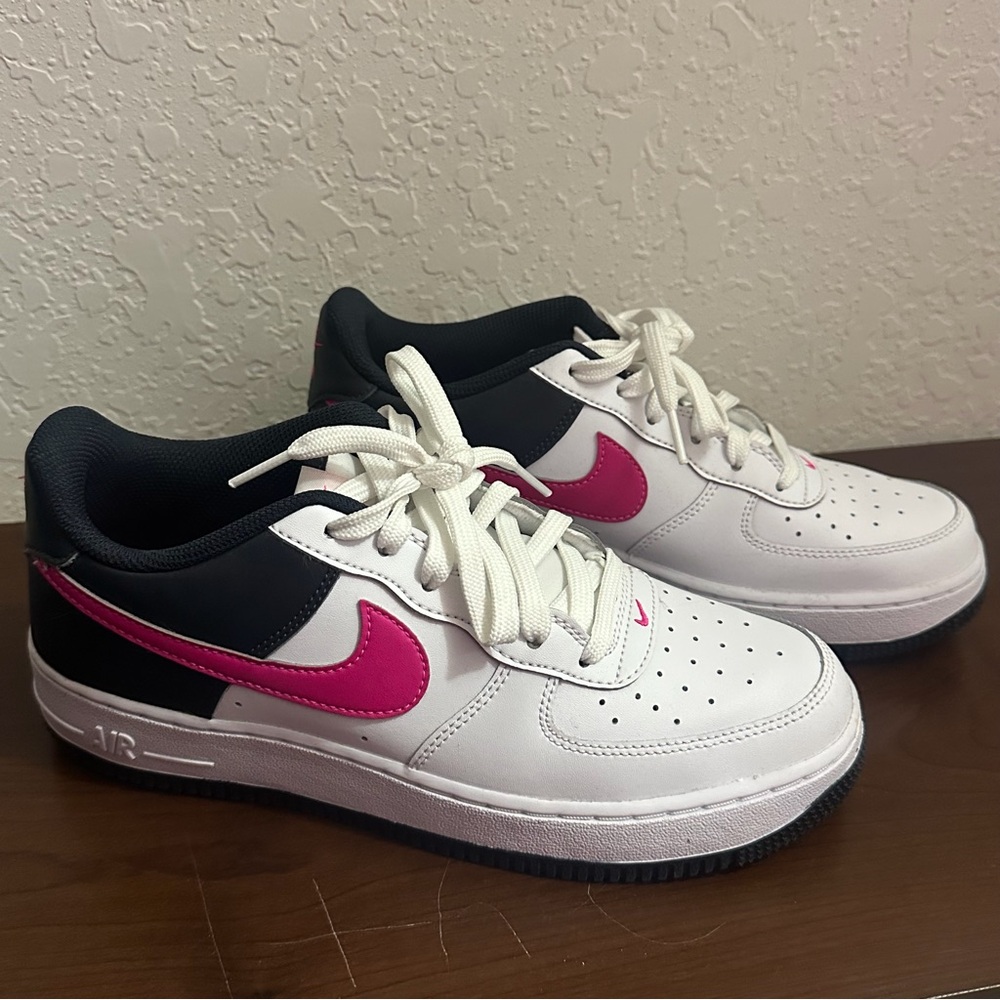 Kids White and Pink Athletic Sneakers